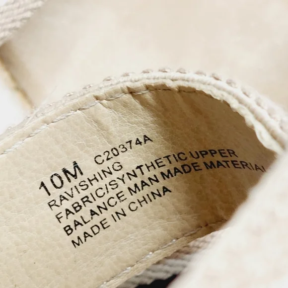 MIA Rope Heels Tan Black White Red Striped Ankle Strap Wedge Sandals C4 - Picture 9 of 11